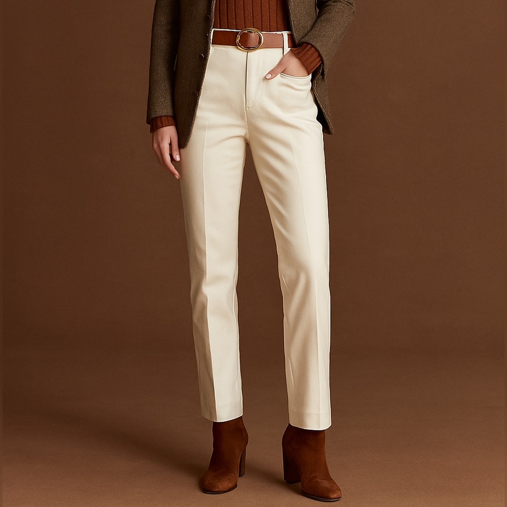 RALPH LAUREN | STRETCH PANTS | SLACKS | STRAIGHT LEG | OFF-WHITE | SIZE 2